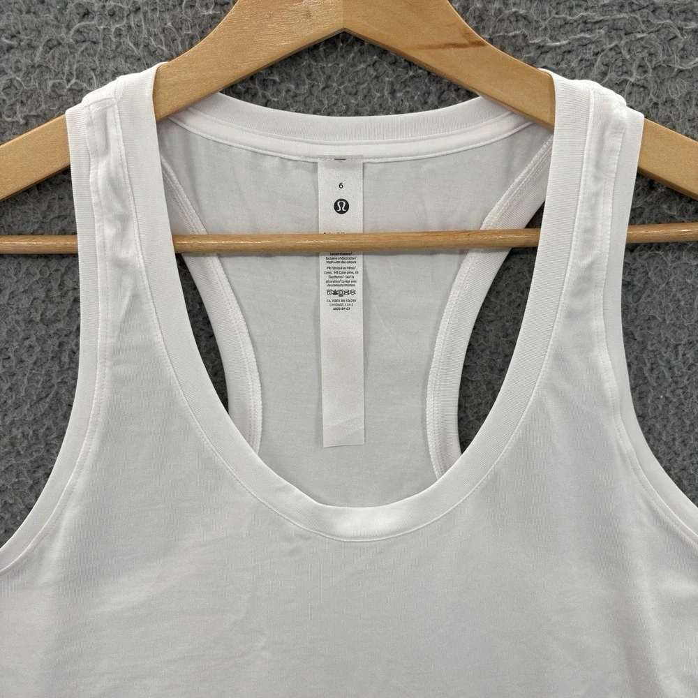 Lululemon Love Tank Top Women 10 White Pima Cotton Racerback Athletic Lot Of Two